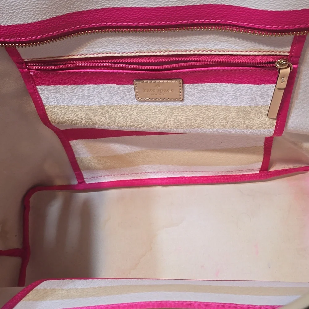 Kate Spade Vibrant Pink and Cream Tote